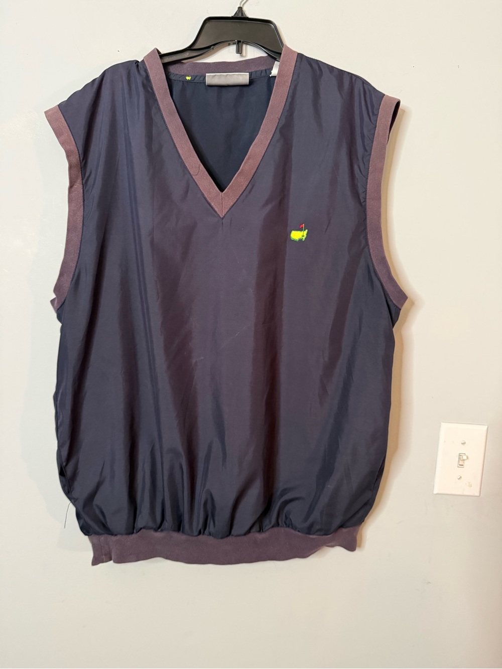 Vintage Masters Slazenger Augusta National Golf Vest Windbreaker V-Neck Navy XL